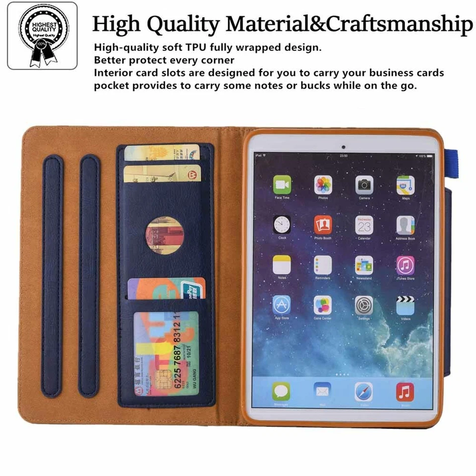 For iPad 9th 8th 7th 6th 5th Gen/Mini 6/Air/Pro Magnetic Flip Leather Case Cover - Image 4 of 4