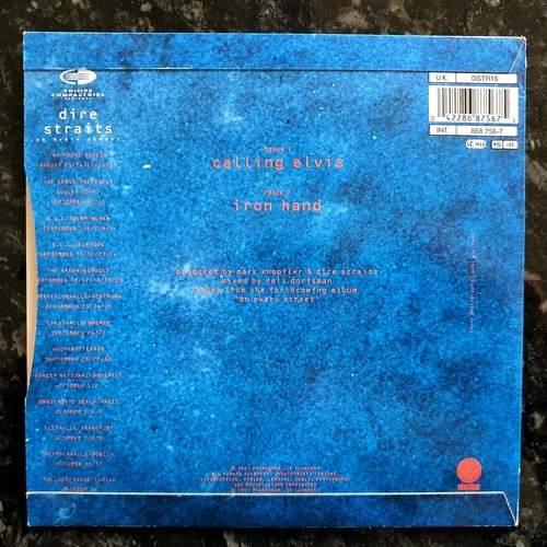 Dire Straits - Calling Elvis / Iron Hand - Excellent Condition 1991 7" P/S - Picture 2 of 2