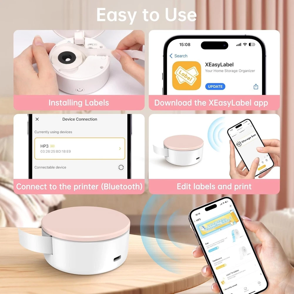 Portable Mini Label Maker Machine with Tape - Compact & Easy to Use Portable Mini Label Maker Machine with Tape - Compact & Easy to Use