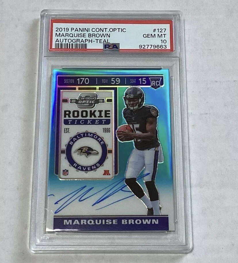 Hollywood Brown PSA 10 GEM Rookie Auto 2019 Contenders Optic Teal /149 Marquise