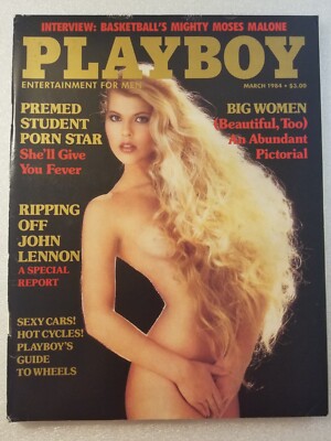 Vintage Playboy Magazine Dona Speir Moses Malone John Lennon Mar 1984 VG