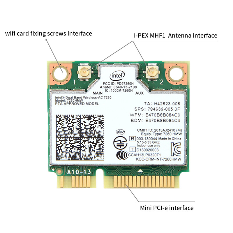 Intel Wireless-AC 7260 Mini PCIe wifi Card 2.4G/5GHz