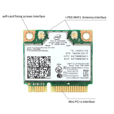 Intel Wireless-AC 7260 Mini PCIe wifi Card 2.4G/5GHz