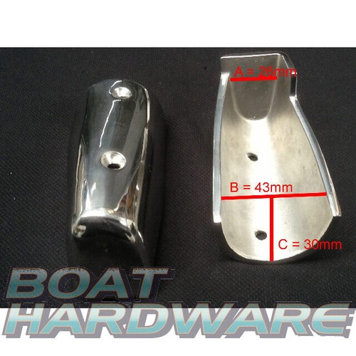 Gunwale Gunnel Rub Rail End Corner Caps 95mm Pair 316 Maine SSteel