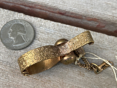 VINTAGE GOLD TONE STAR DESIGN MID CENTURY GLOVE CLIP - Foto 1 di 2