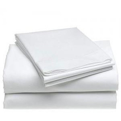 NEW- WHITE 250 Thread Count Cotton Rich KING Waterbed Sheet Set Aqua Elegance