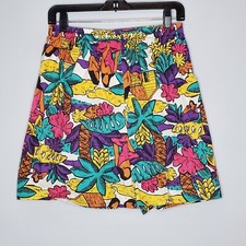 VTG campusport funky tropical print Swim Trunk shorts 100 cotton XL 6.5" inseam