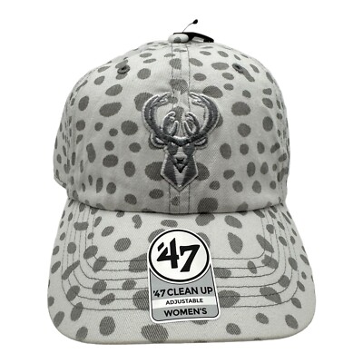 '47 Brand Clean Up Milwaukee Bucks NBA Cheetah Leopard Print Hat Cap Women's NWT