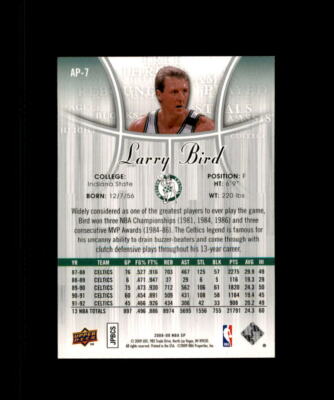 2008-09 SP Authentic Profiles Larry Bird #AP-7 BOSTON CELTICS | eBay
