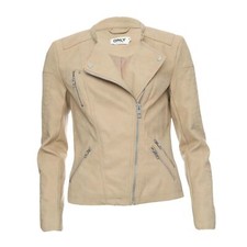 Women's Only Ava Faux Leather Jacket In Cream