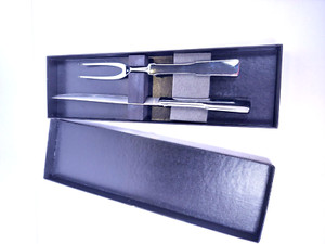 Vintage Knife And Fork Carving Set Stainless Set with Box - Vintage