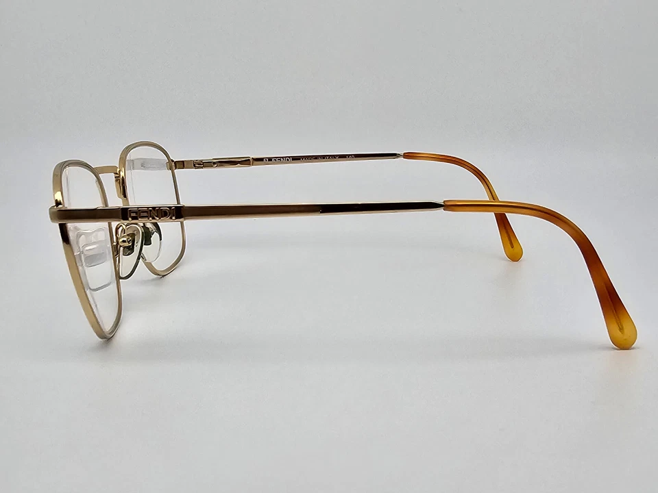 Gafas de sol Fendi F13 Col 261 marco dorado flash lentes espejadas doradas con bisagra flexible 52 mm Foto 4 de 4