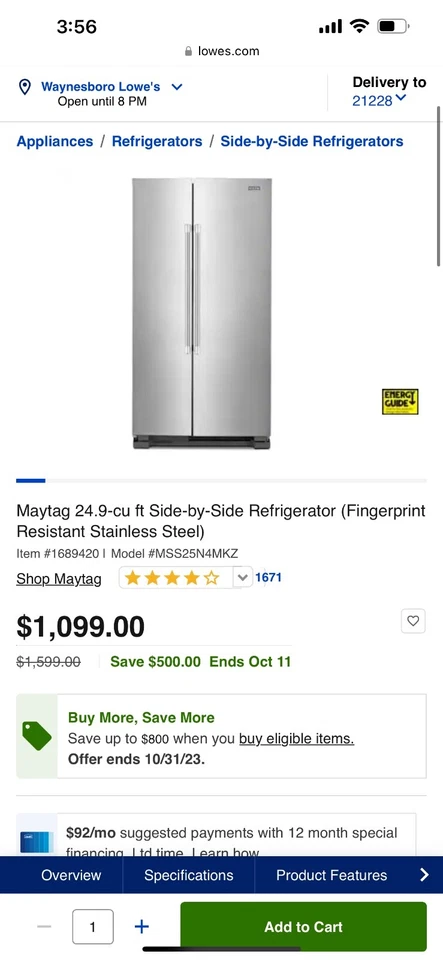 maytag refrigerator - Image 3 of 4