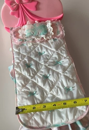 VTG Mattel Barbie Dream Bed 1979-1991 Bedroom Furniture Roses & Ribbons Pink