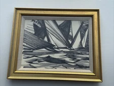 MAURICE SILBER PAINTING DRAWING ABSTRACT CUBISM NAUTICAL FAMOUS EXPRESSIONISM