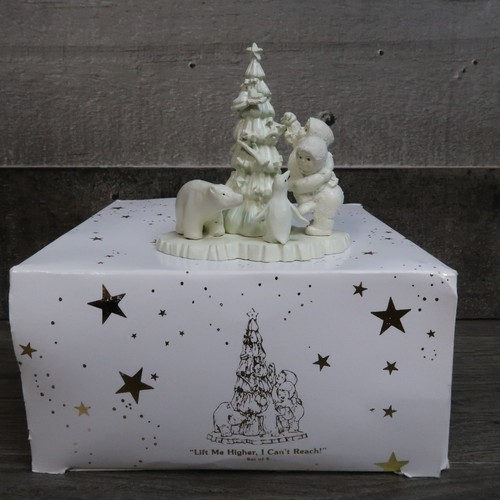 Snowbabies Pewter Dept 56 Lift Me Higher I Cant Reach Tree Bear - Picture 1 of 6