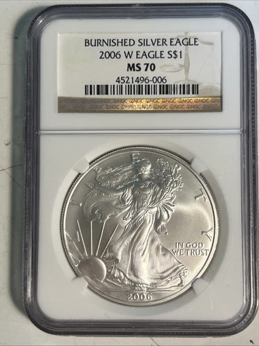 2006 W Burnished Silver Eagle $1 NGC MS70