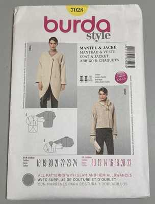 Burda Style Sewing Pattern 7028 Misses Petite Wrap Coat & Jacket Sz 10-22 UNCUT