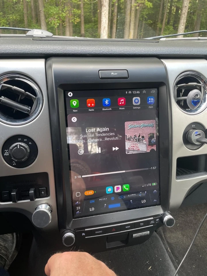 Rádio de carro 12,1" sem fio Android CarPlay2+32GB para Ford F-150 Lobo Raptor 13-15 - Imagem 3 de 4
