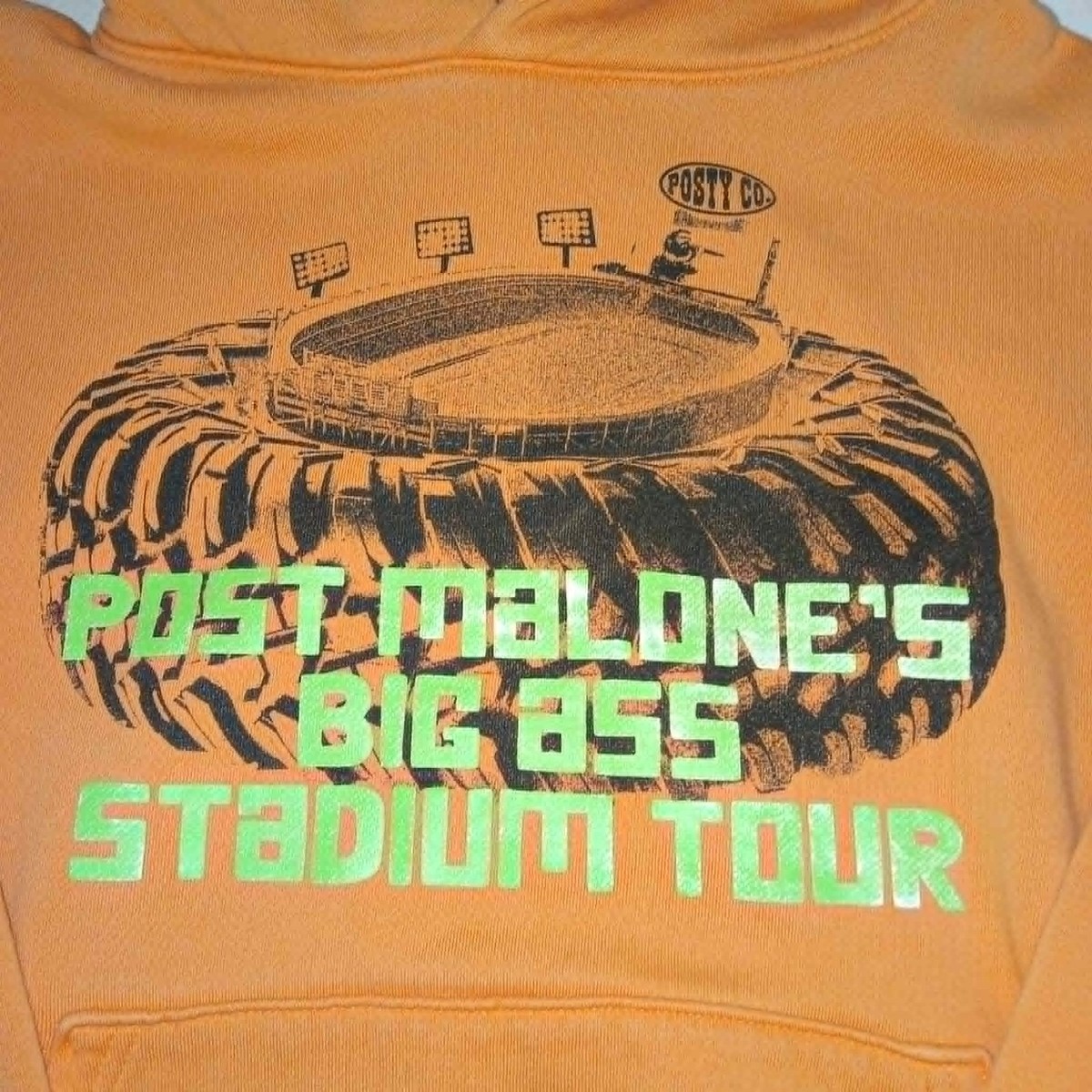 Post Malone Big Ass Stadium 2025 Tour Orange Hoodie Original Sz