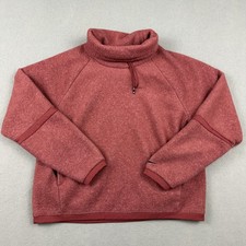 Nike Sweatshirt Women Small Pink Fleece Turtleneck Raglan Pullover Pockets S