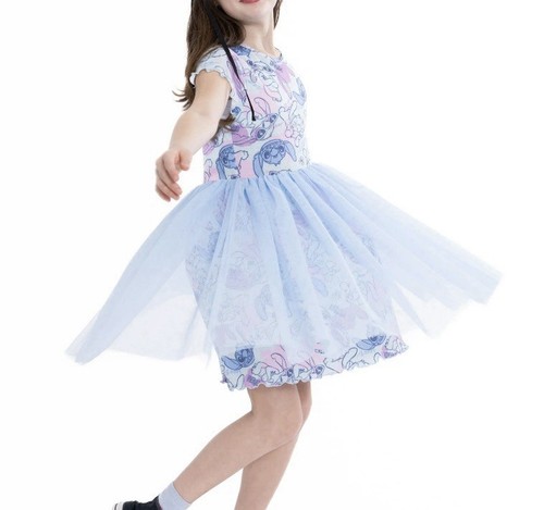 Disney Stitch Girls Character Tulle Dress - All Over Print Size L (10/12) NWT - Picture 5 of 5