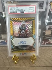 2024 Panini Select - Gold🔥 Rookie Signatures Jonathon Brooks 💎 10 Prizm /10!!