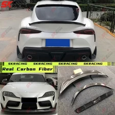 Fits Toyota GR Supra 20+ A/B Style Rear Spoiler+Roof Wing Body Kits Carbon Fiber