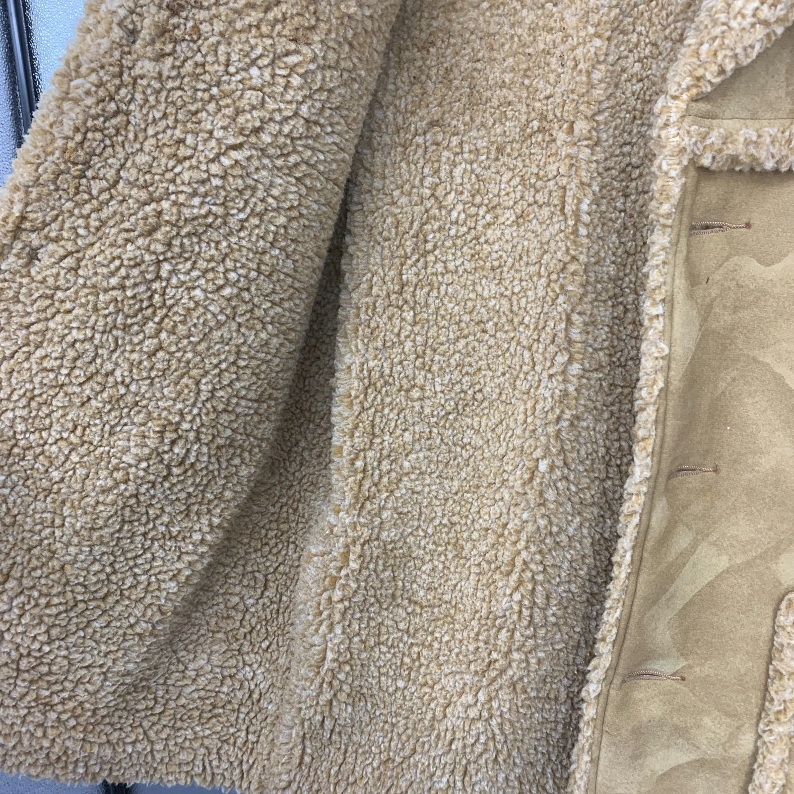 Vintage 70s Fingerhut Sherpa Lined Faux Suede Ranch Coat Mens 46 Western image 6