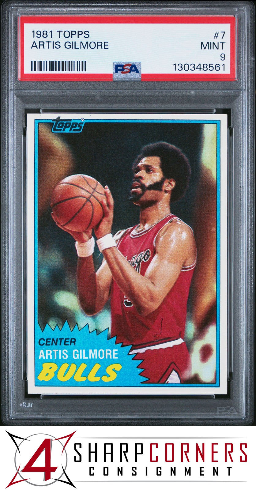 1981 TOPPS #7 ARTIS GILMORE BULLS HOF PSA 9