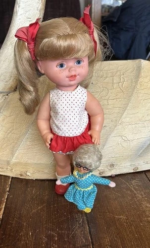 Vtg 1967 TALKING Buffy Doll w/Shoes/Socks & Mrs Beasley w/ Glasses Family Affair