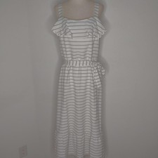 NWT Banana Republic Women's White Striped Dress Size 8