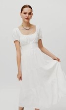Anthropologie Moon River Peasant Dress M White NWT