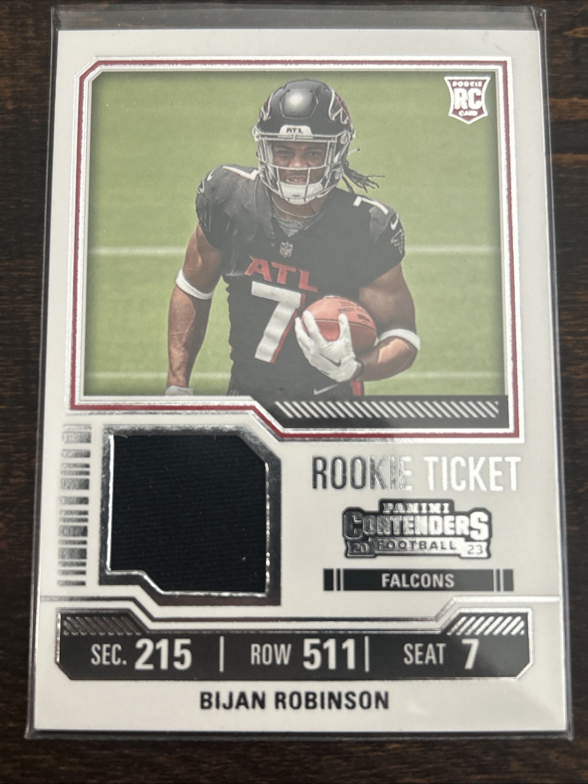 2023 Panini Contenders - Rookie Ticket Swatches Bijan Robinson #TS4 (MEM, RC)