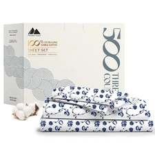 Mayfair Linen 100% Cotton Printed California King Cotton Sheets - 4 PC Cal Ki...