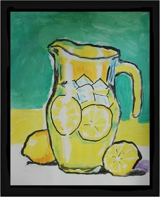 Abstract/Expressionism 11x14 Summer Lemonade Signed Handmade Art Painting