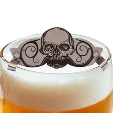 Mustache Cup Guard Stainless Steel Skull Design Mustache Drinking Cup Protector
