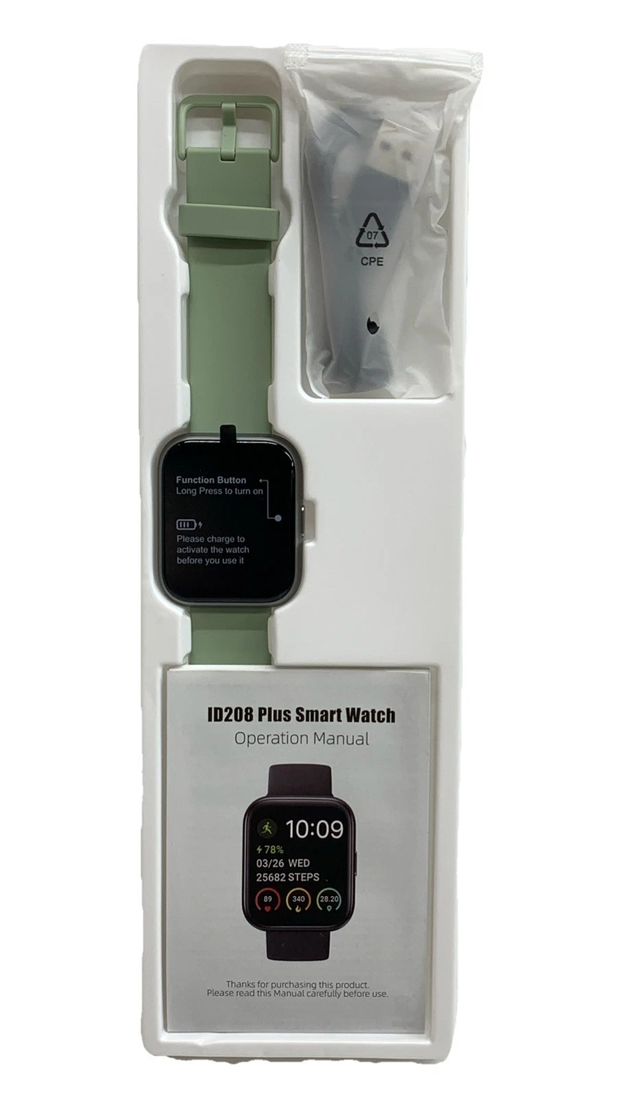 Veryfit ID208Plus Smart Watch with Built-in Alexa Waterproof 1.8" Display