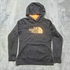 The North Face Half Dome Logo Hoodie Women's M Charcoal Peach Outdoor Pocket