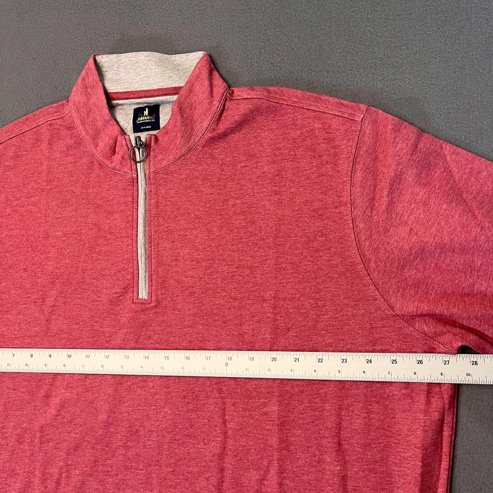 Johnnie-O Mens Sz 2XL Sully Quarter Zip Pullover Wrinkle Resistant Merlot Modal - Image 3 of 4