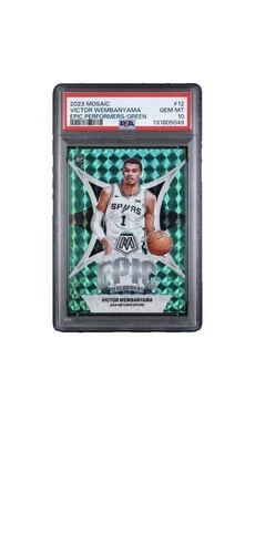 Panini Mosaic 2023-24 Victor Wembanyama Epic Performers Green Prizm #12 PSA 10