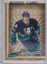 2005-06 UD Parkhurst hockey Corey Perry Facsimile auto rookie 001/100 card DUCKS. rookie card picture