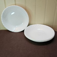 Corelle ENHANCEMENTS Pasta Bowls 8    White Swirl USA Set of 4
