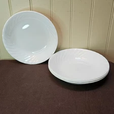 Corelle ENHANCEMENTS Pasta Bowls 8 ½” White Swirl USA Set of 4