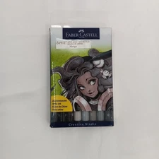 Faber Castell8 Pitt Artist Pens Manga India Ink Waterproof Permanent Odorless