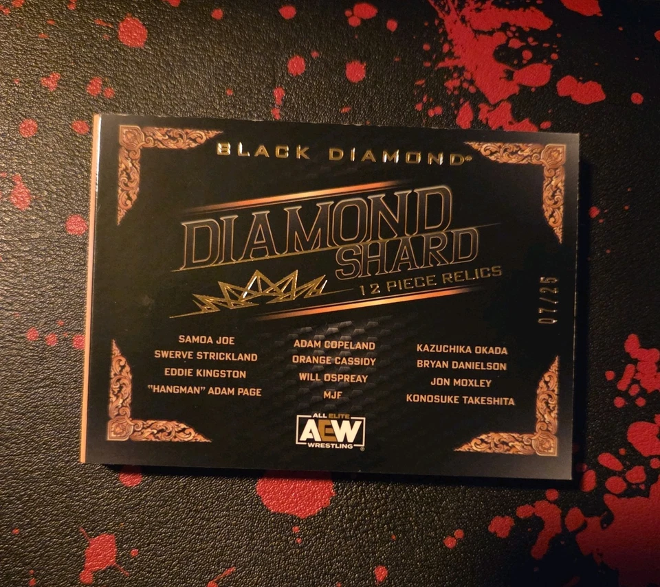 2024 UPPER DECK AEW BLACK DIAMOND WRESTLING 12-PIECE SHARD RELIC BOOKLET /25 MJF - Image 3 of 4