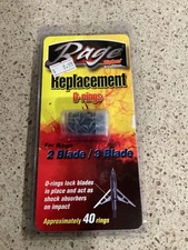 40 PK NEW RAGE SLIP CAM BROADHEAD REPLACEMENT O RINGS 2/3 BLADE—A20