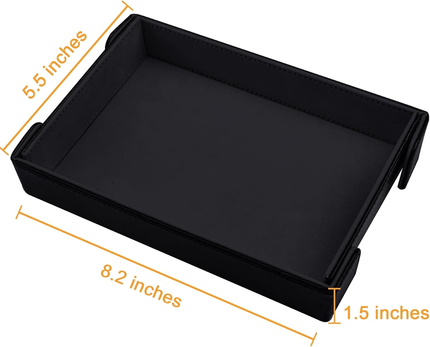 SIQUK Magnetic Folding Dice Tray Rectangle Rolling PU Leather Black 