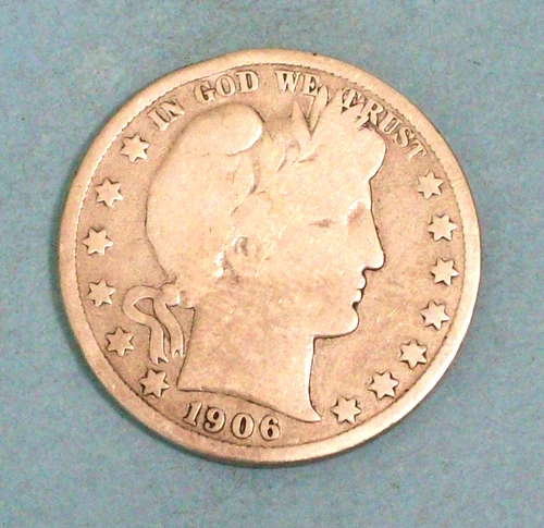 U.S.A ( 1 ) COIN BARBER  HALF DOLLAR 1906 D  VERY GOOD  0.9000  SILVER