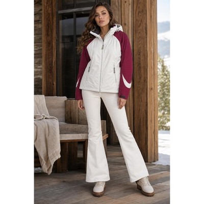 Columbia Ski Jacket Womens S White Maroon Insulated Athleisure Winter